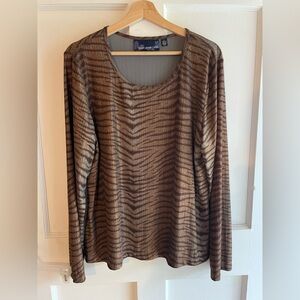 Susan Graver Metallic Tiger Print Top